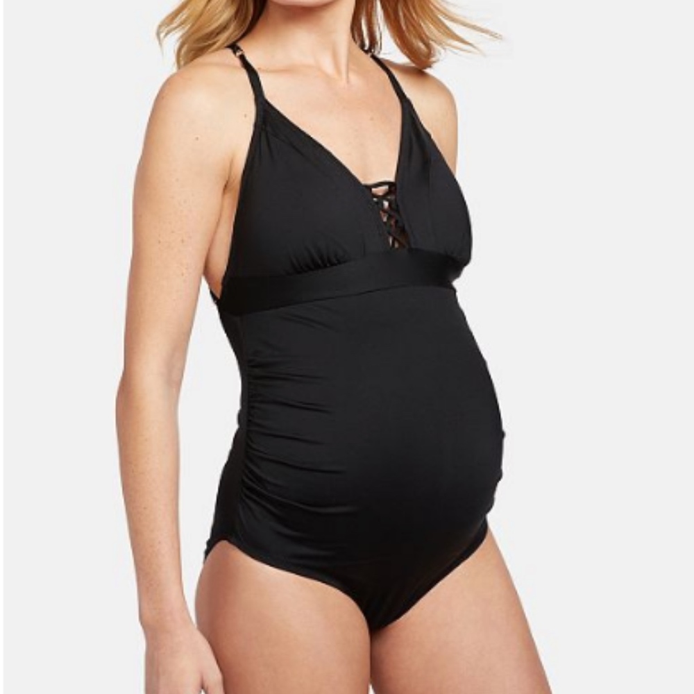 Cross Front Maternity One Piece Swimsuit